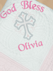 God Bless Cross - Baptism Baby Heirloom Blanket