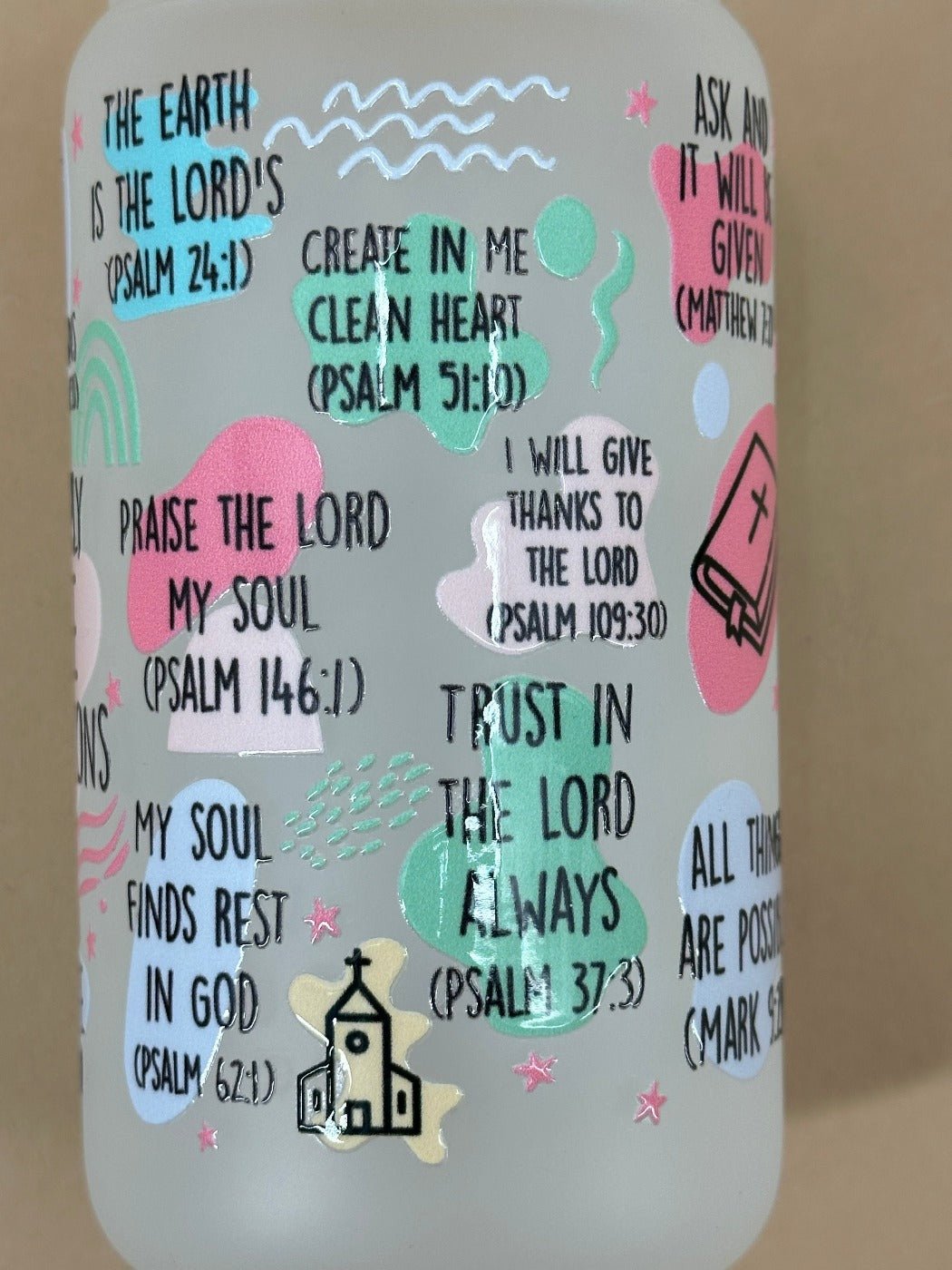Bible Affirmations - Frosted Glass Tumbler