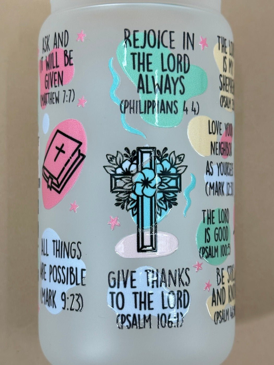 Bible Affirmations - Frosted Glass Tumbler