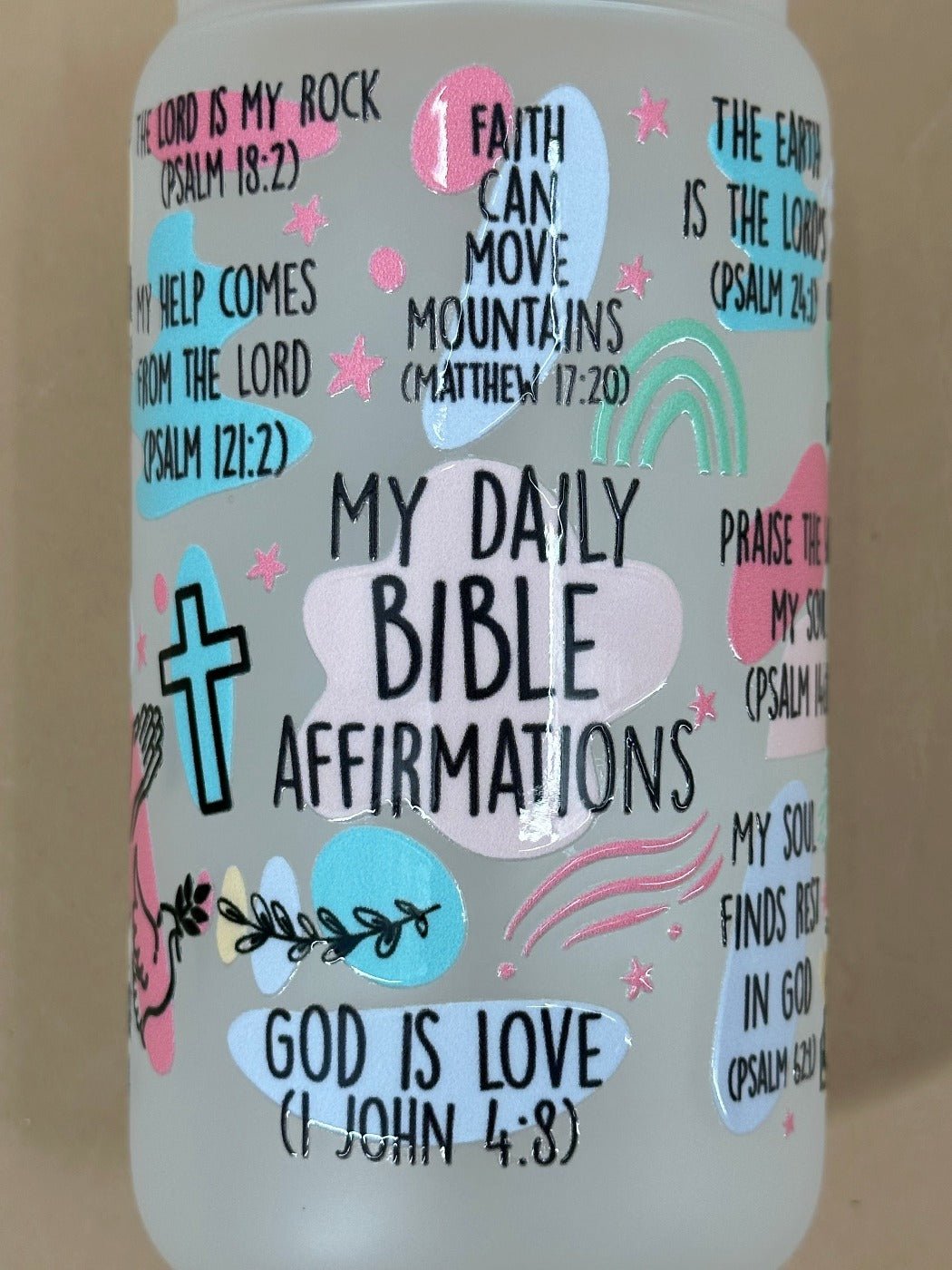 Bible Affirmations - Frosted Glass Tumbler