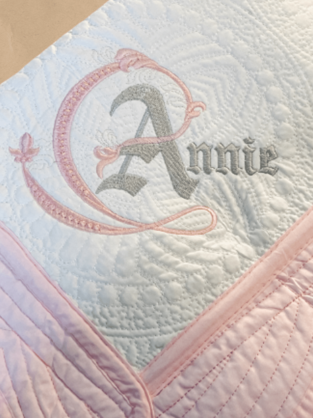 Fleur de Lis Full Name - Custom Embroidered Heirloom Baby Blanket