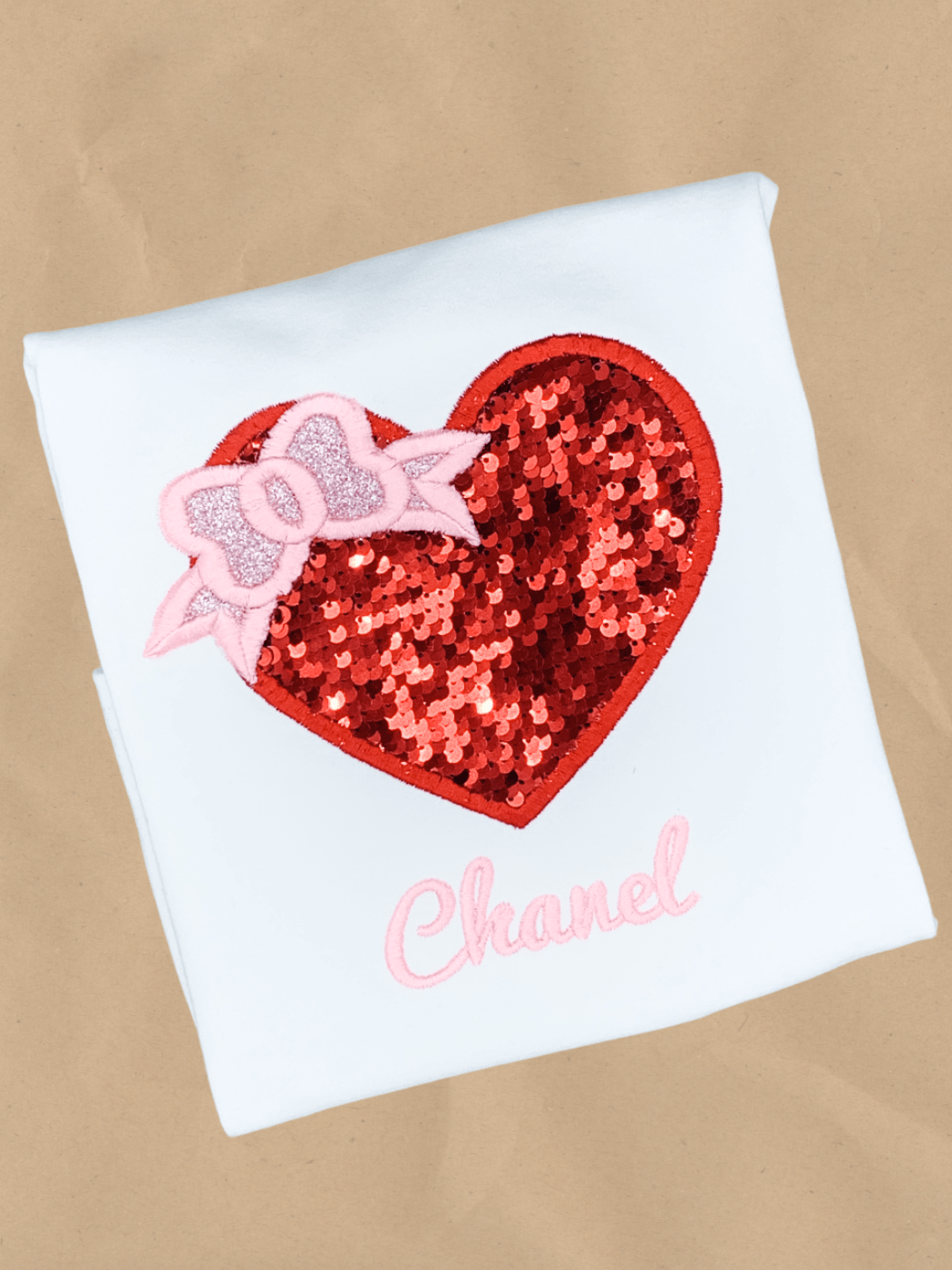 Flipped Sequin Heart Onesie/T-shirts