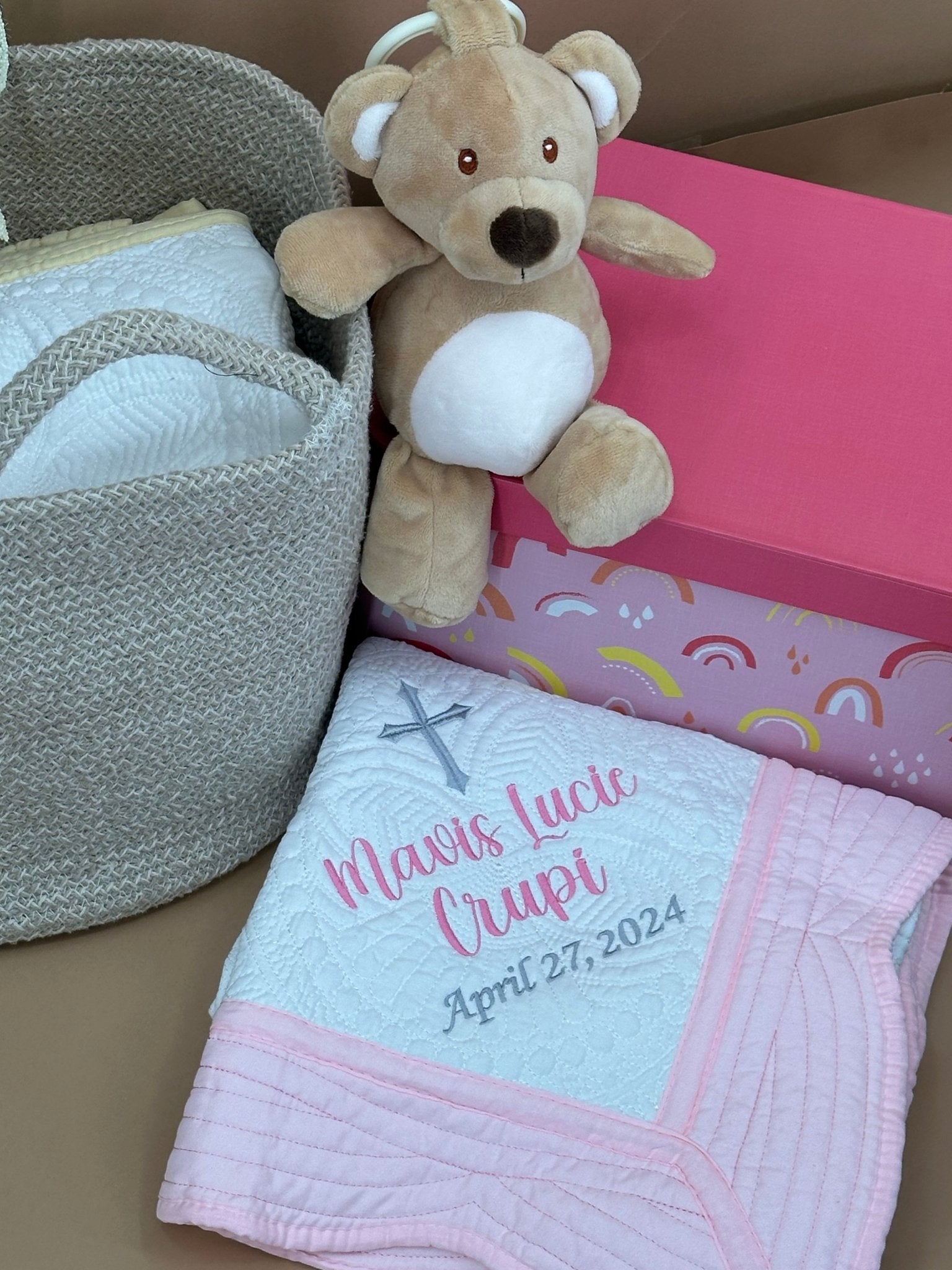 Simple Cross - Baptism Baby Heirloom Blanket