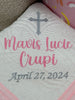 Simple Cross - Baptism Baby Heirloom Blanket