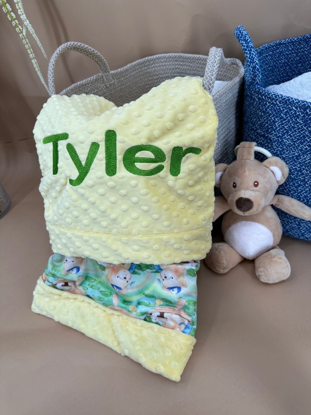 Bear - Minky Blanket with Name