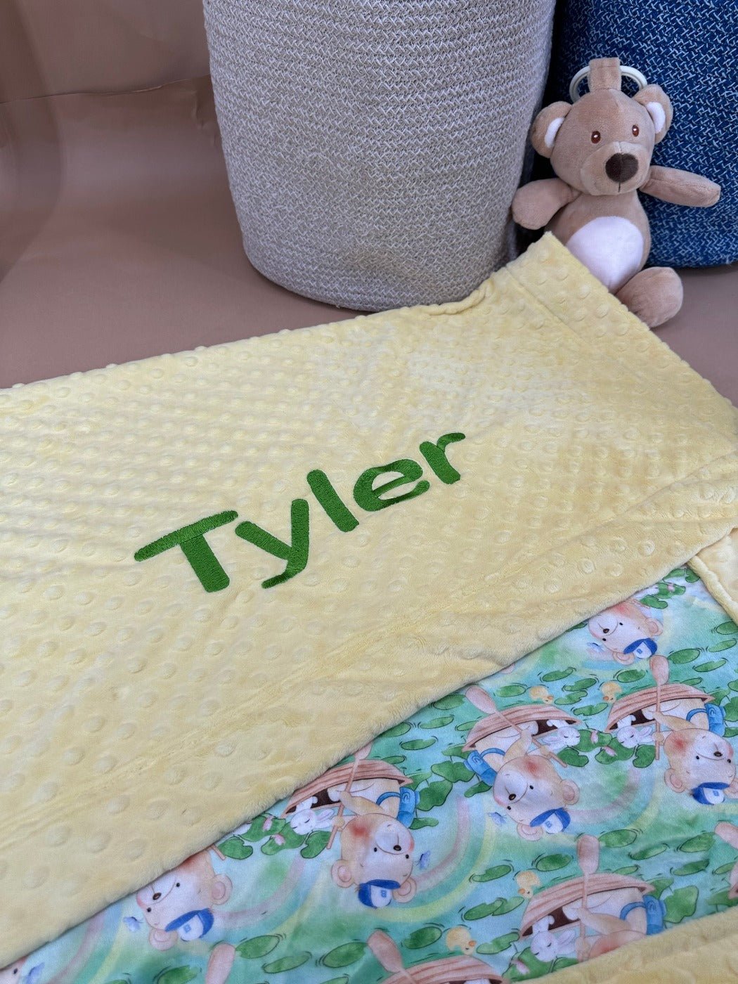 Bear - Minky Blanket with Name