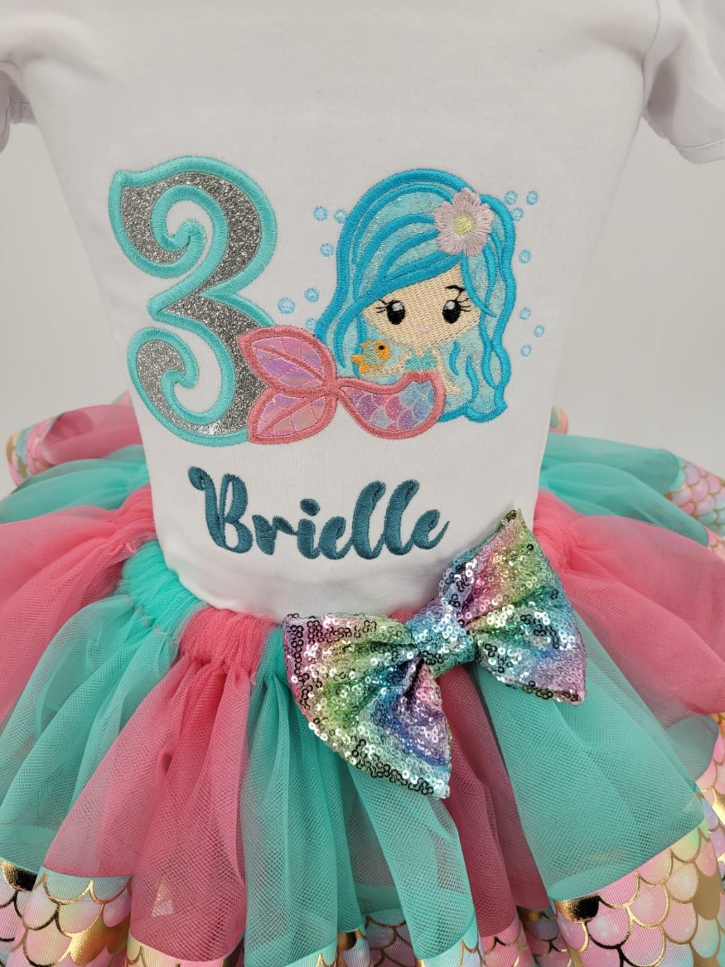 Blue Hair Mermaid Tutu Set