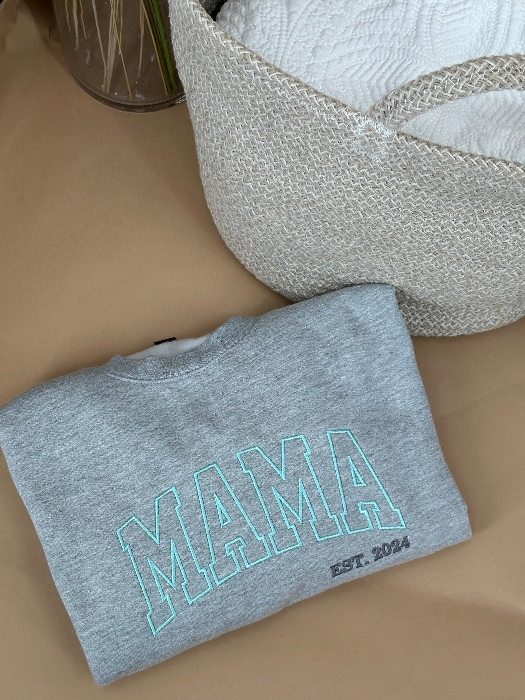 MAMA Block Crewneck Sweater