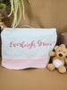 Name in Rose Pink - Custom Embroidered Heirloom Baby Blanket