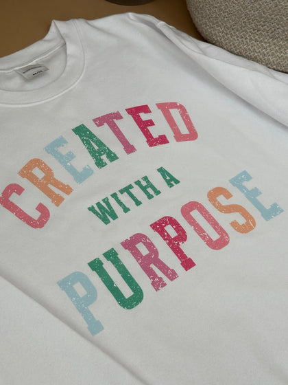Created with a Purpose Crewneck Sweater - Bear Cube Boutique - Main