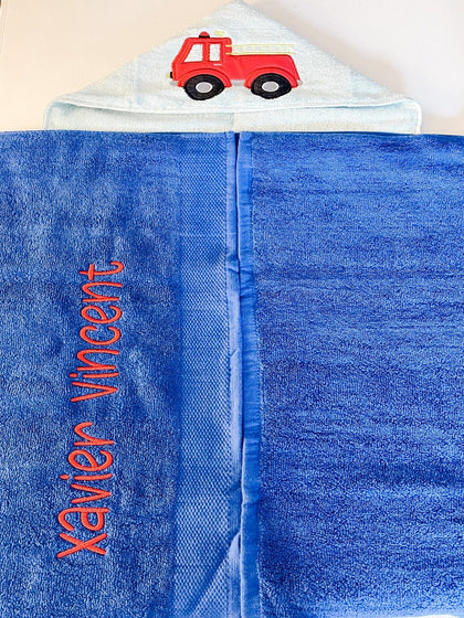 Fire Truck Hooded Towel - Bear Cube Boutique - Main