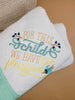 For this Child We have Prayed Green - Custom Embroidered Heirloom Baby Blanket