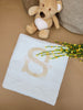 Initial Monogram Gold - Custom Embroidered Heirloom Baby Blanket