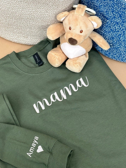 MAMA script Crewneck Sweater - Bear Cube Boutique