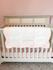 Name in Rustic Pink - Custom Embroidered Heirloom Baby Blanket