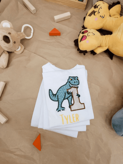 T-Rex Birthday Onesie/T-shirts - Bear Cube Boutique